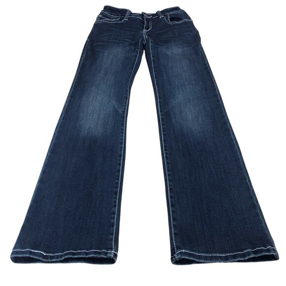 INC International Concepts Curvy Classic Bootcut Jeans White Top Stitch Mid Rise - Picture 8 of 16